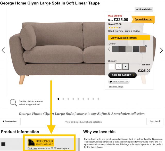 Sofa Product Page